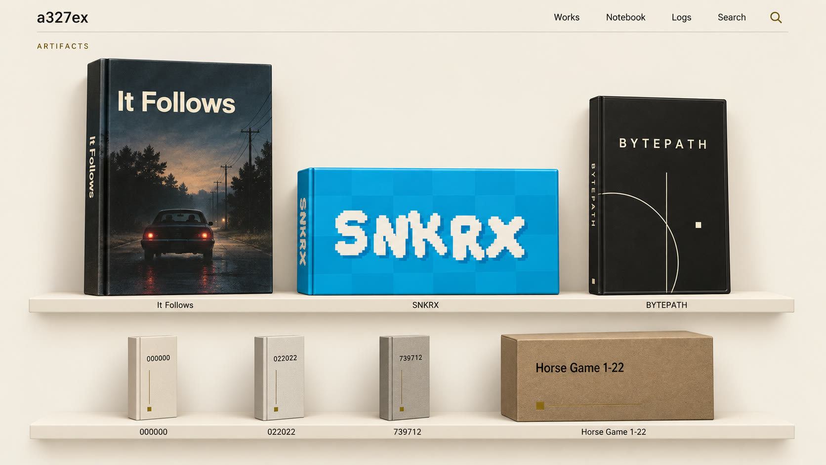 Shelf of distinct objects