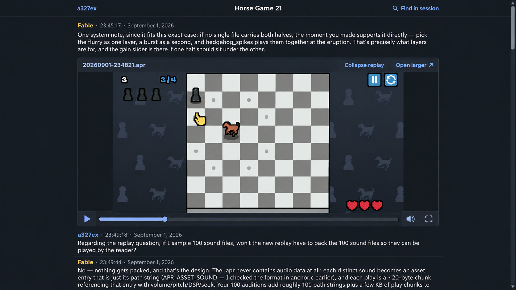 Replay expanded inside a turn