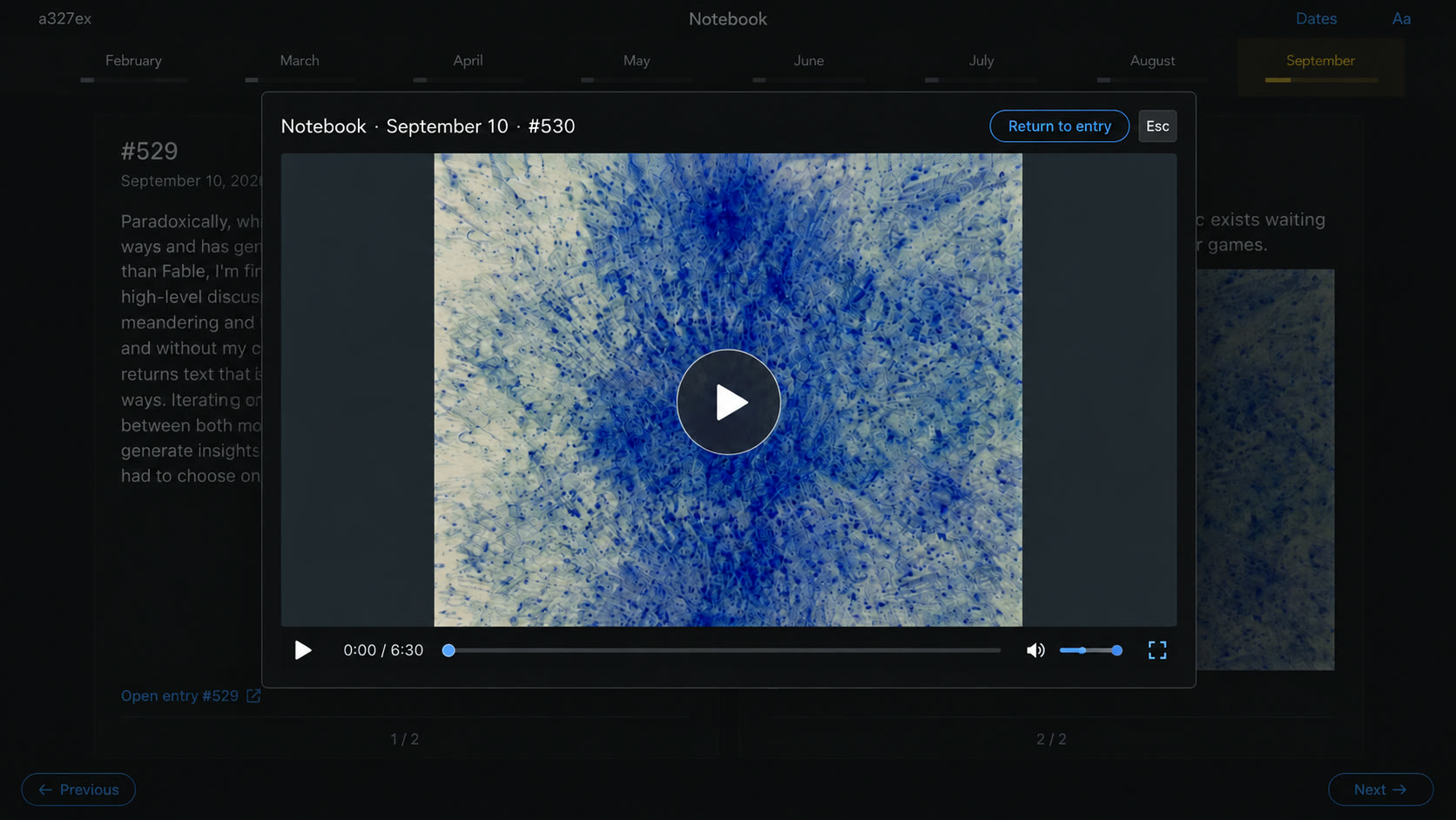 Expanded media with a clear return