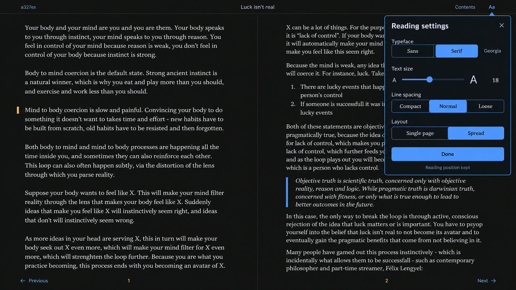 Reading settings with immediate reflow